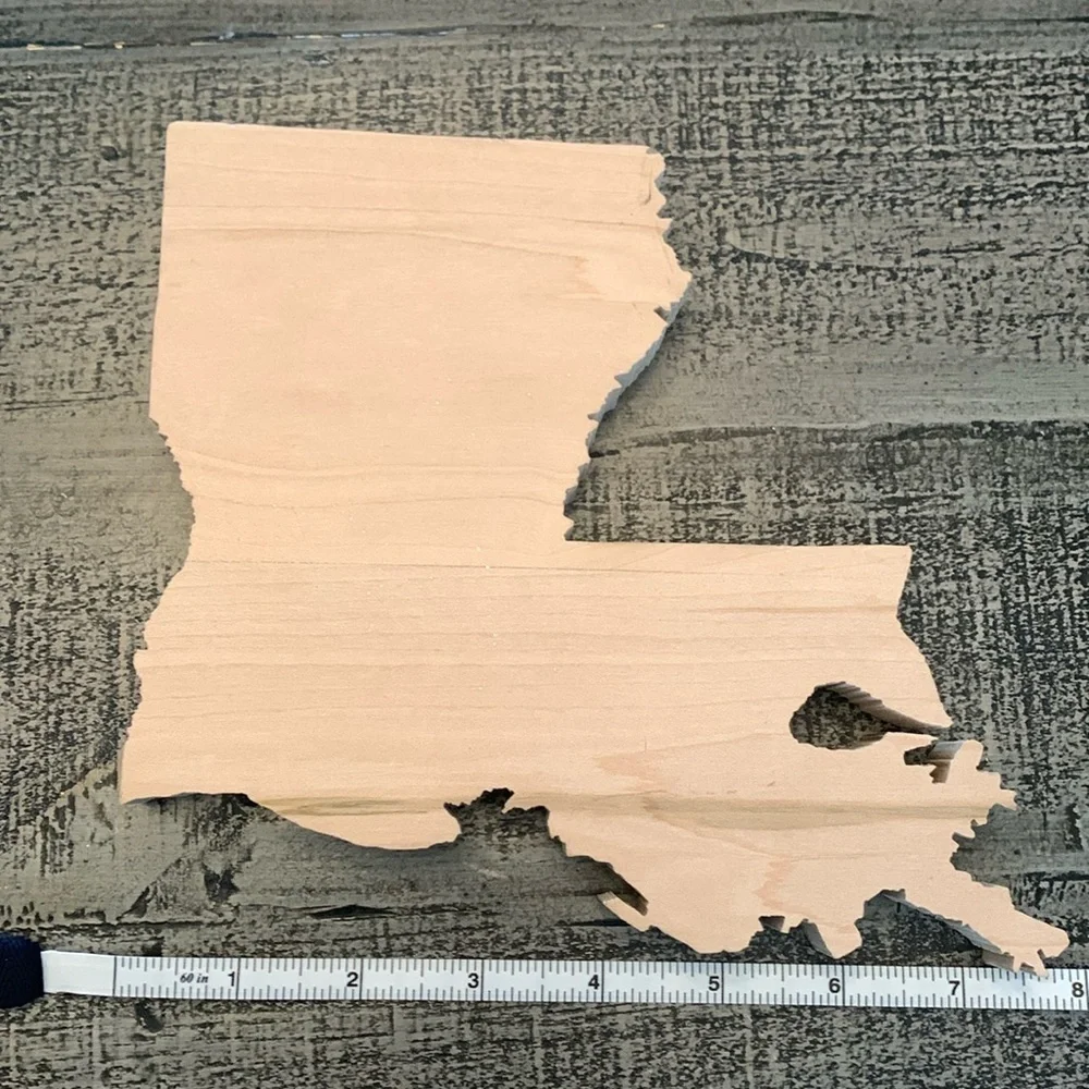 Louisiana Outline Wood Decor, NWOT, perfect for crafting or use as wall decor